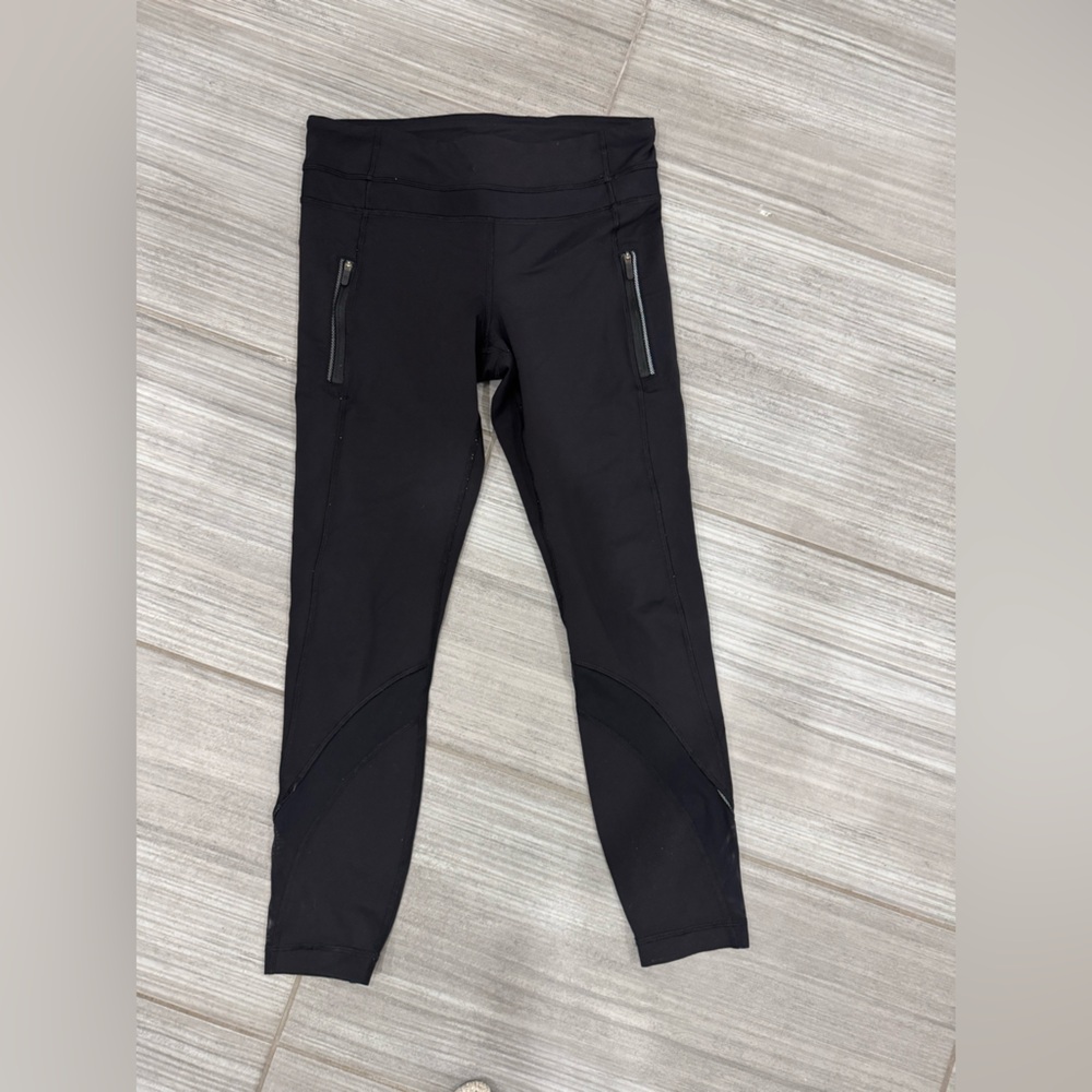 Lululemon Black Athletic Leggings with Zipper Pockets